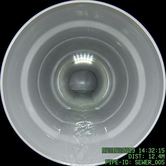 고압세척 후 깨끗한 배관 내부 - CCTV 내시경 촬영
