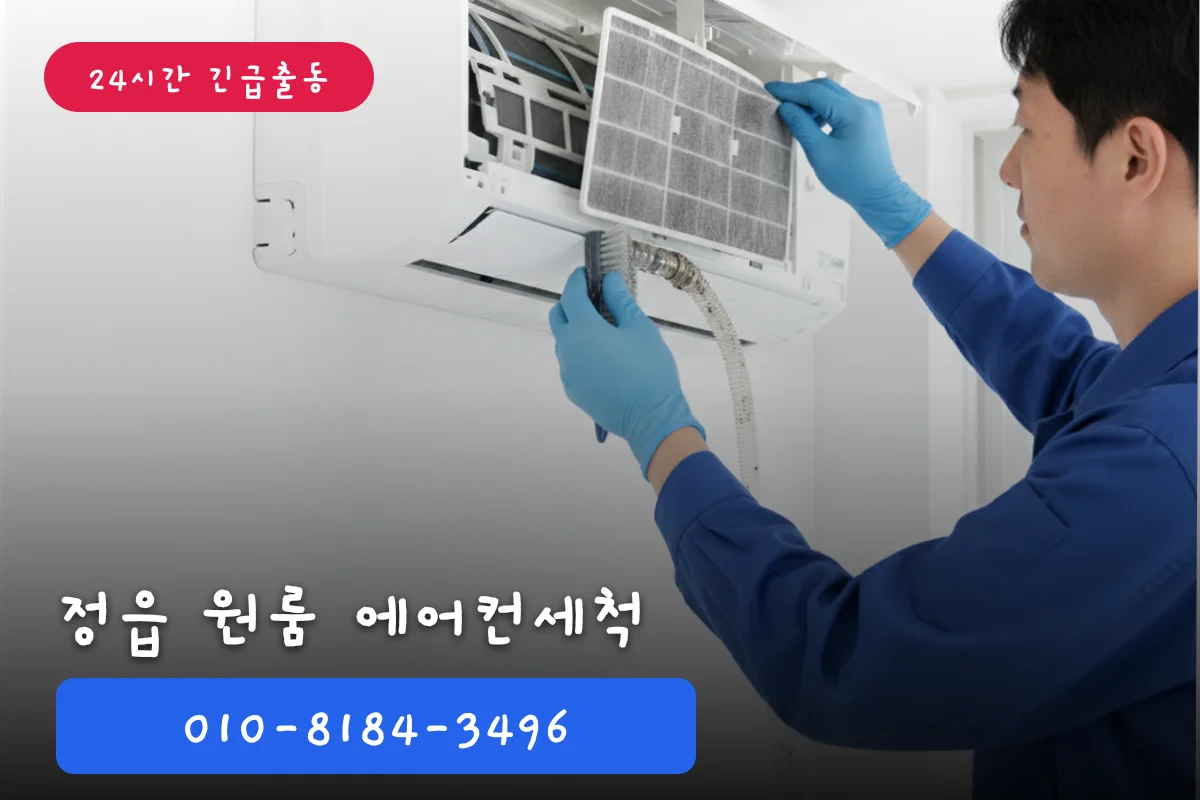 정읍 에어컨배관세척 시공 현장