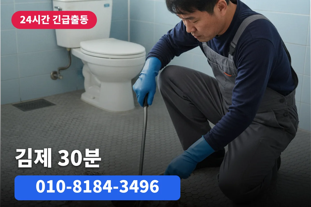 김제 배수구뚫는곳 시공 현장