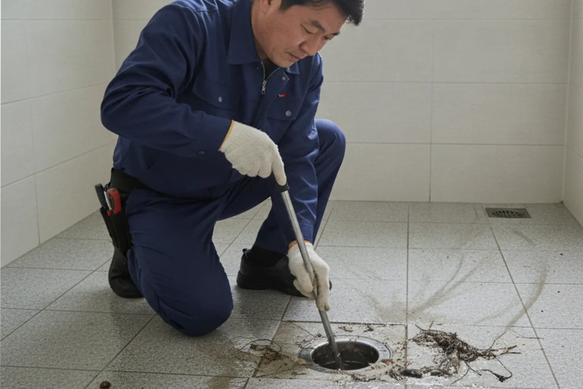 완주군 배수구막힘 배수구야간 전문 장비 투입 작업 중 (완주배수구뚫는법)