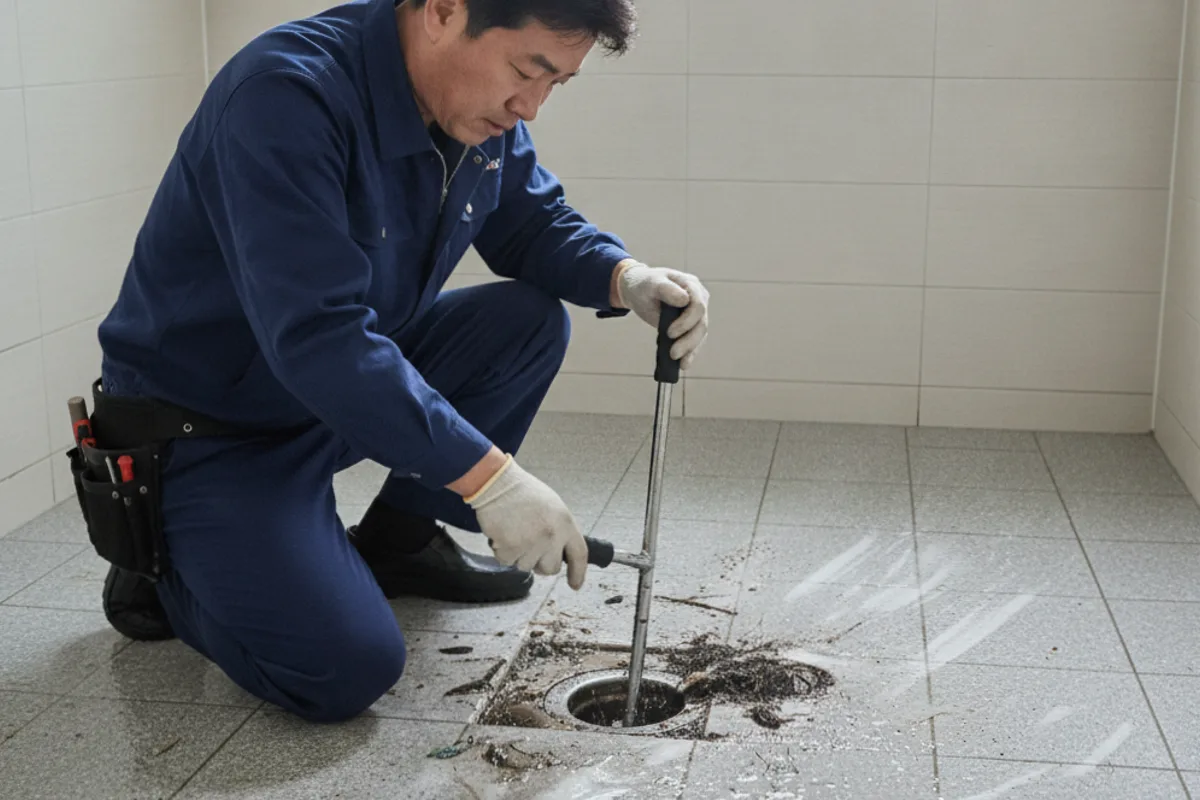 전주시 서서학동 배수구막힘 배수구뚫는비용 전문 장비 투입 작업 중 (30분)