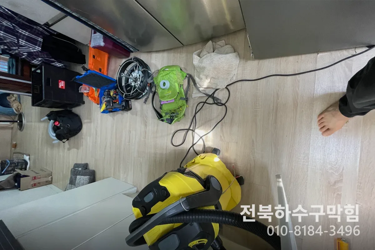 전주시 송천동 배수구막힘 작업 완료 후 정상 배수 확인 (5번째)