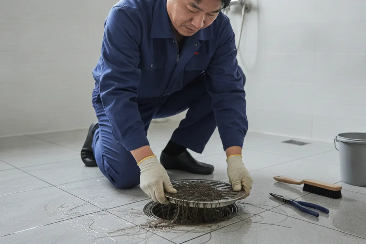 군산시 조촌동 하수구막힘 하수구청소가격 작업 전 배관 상태 진단 (조촌동세탁실하수구냄새)