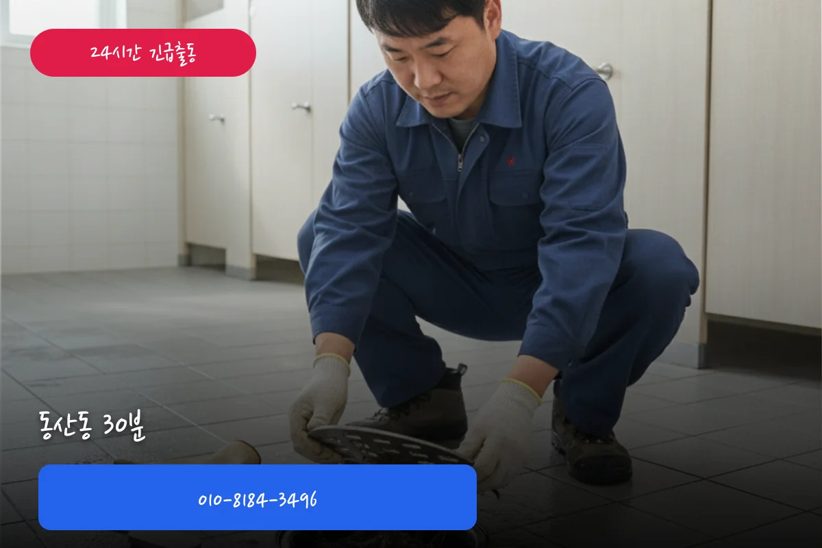 동산동 하수도막힘 시공 현장