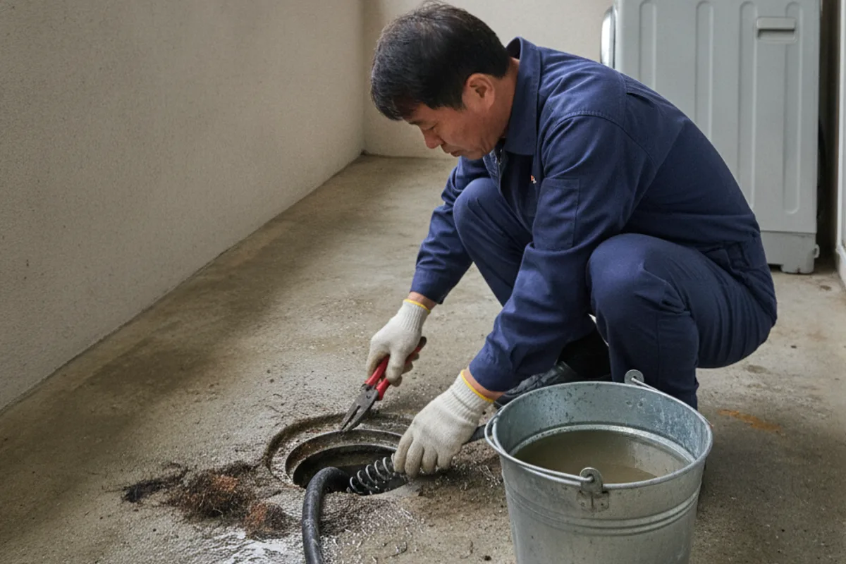 익산시 임상동 하수구막힘 하수구저렴한곳 작업 완료 후 정상 배수 확인 (하수구저렴한곳)