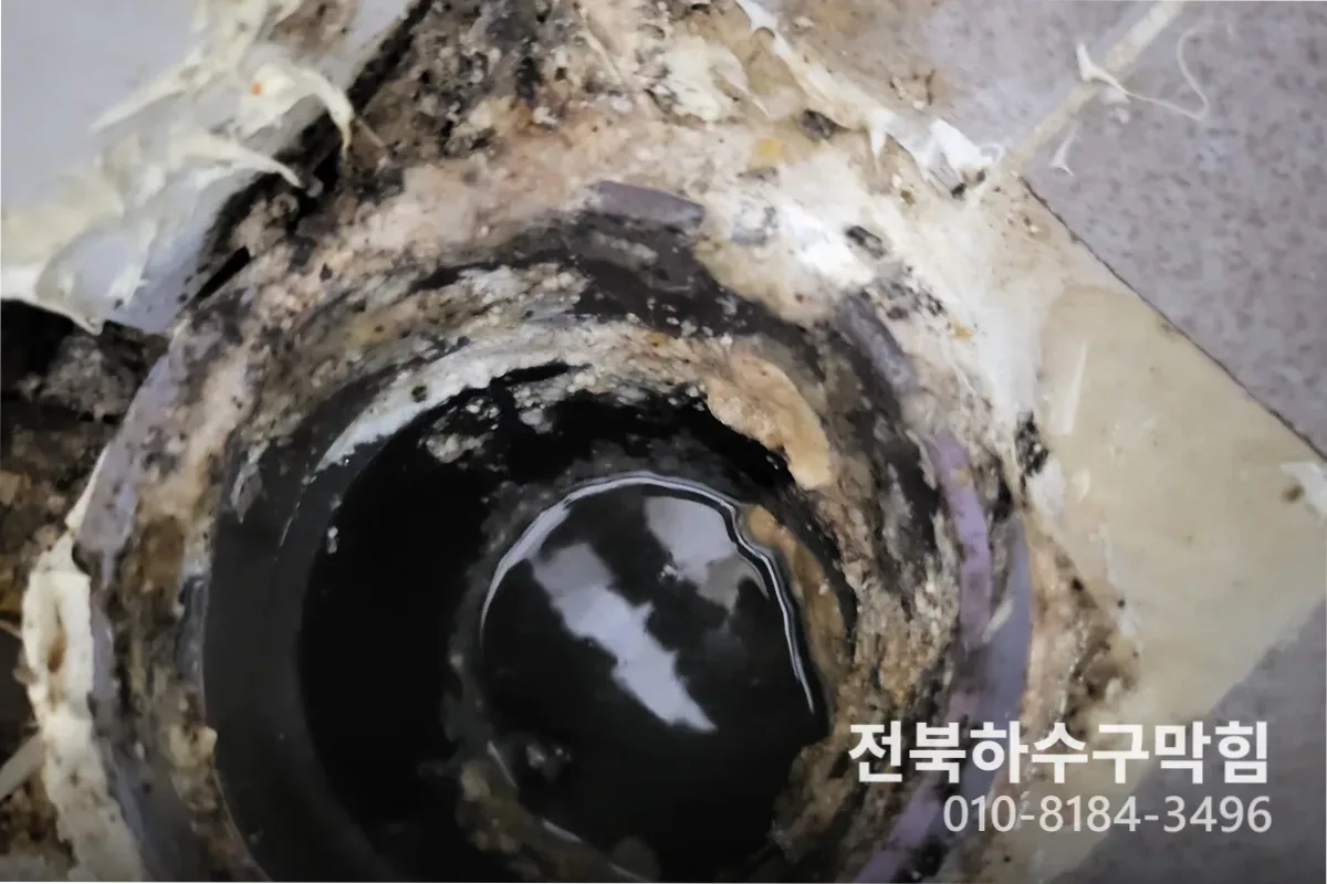 전주시 송천동 하수구막힘 작업 완료 후 정상 배수 확인 (송천동하수구물안빠짐)