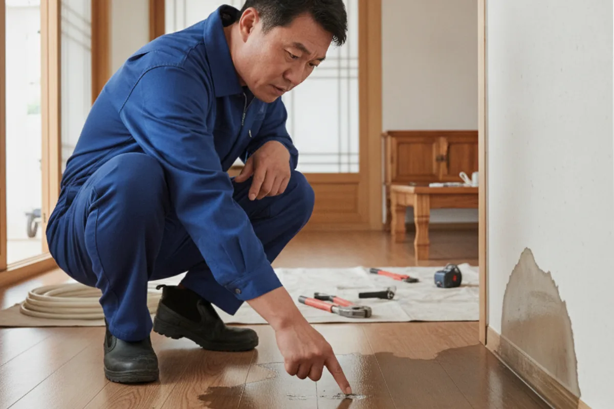 전주시 중화산동 누수탐지 화장실누수 작업 완료 후 정상 배수 확인 (30분)