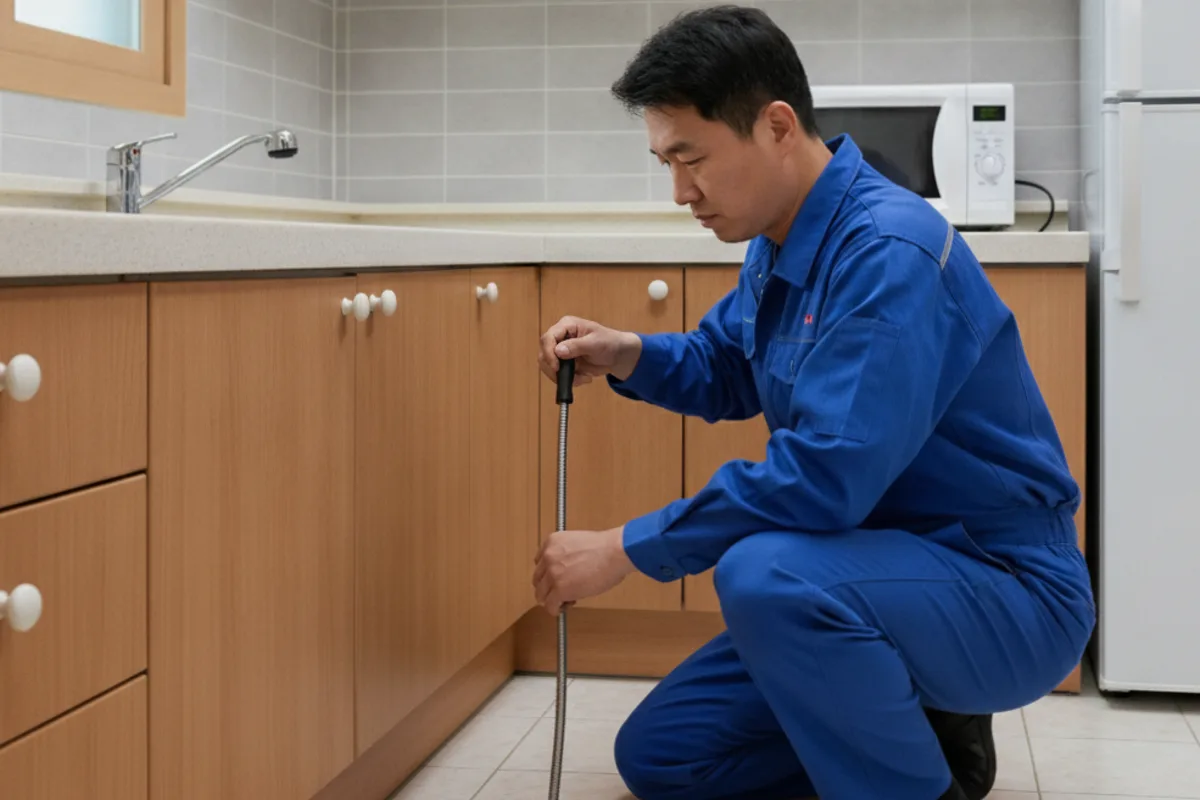 남원시 싱크대막힘 싱크대견적 작업 완료 후 정상 배수 확인 (남원싱크대저렴한곳)