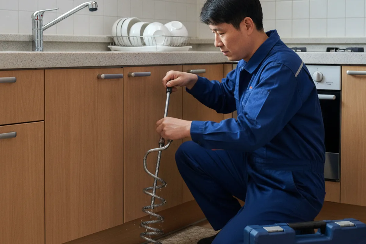 무주군 싱크대막힘 싱크대막혔을때 전문 장비 투입 작업 중 (무주싱크대출장)