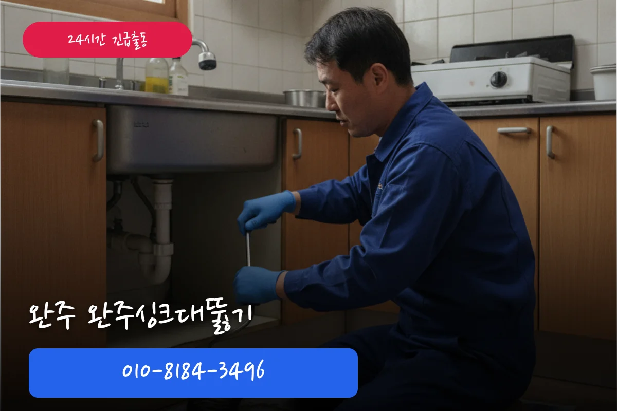 완주싱크대뚫기 새벽에도 출동 가능