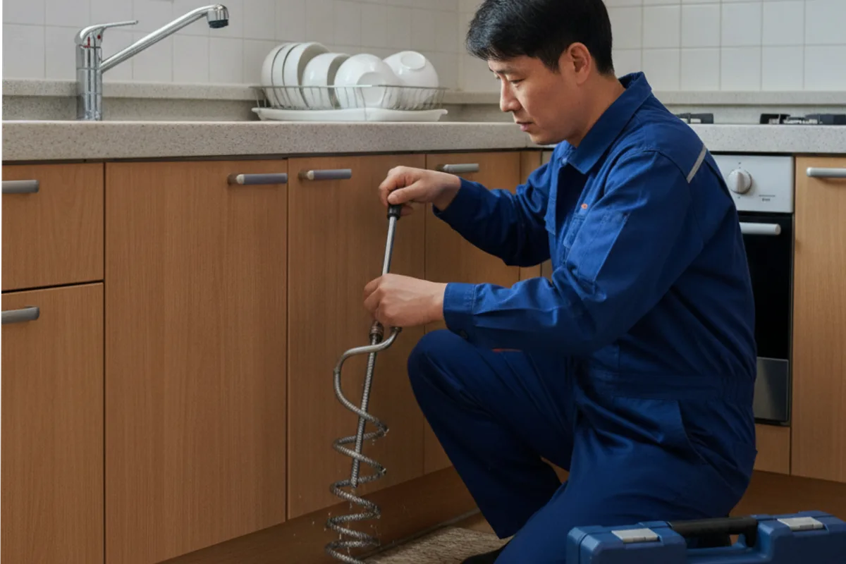 완주군 싱크대막힘 싱크대저렴한곳 작업 완료 후 정상 배수 확인 (완주)