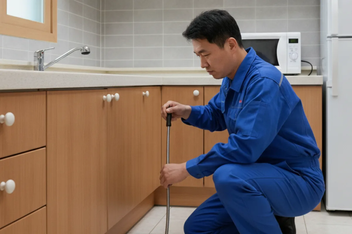 익산시 모현동 싱크대막힘 씽크대청소 전문 장비 투입 작업 중 (30분)