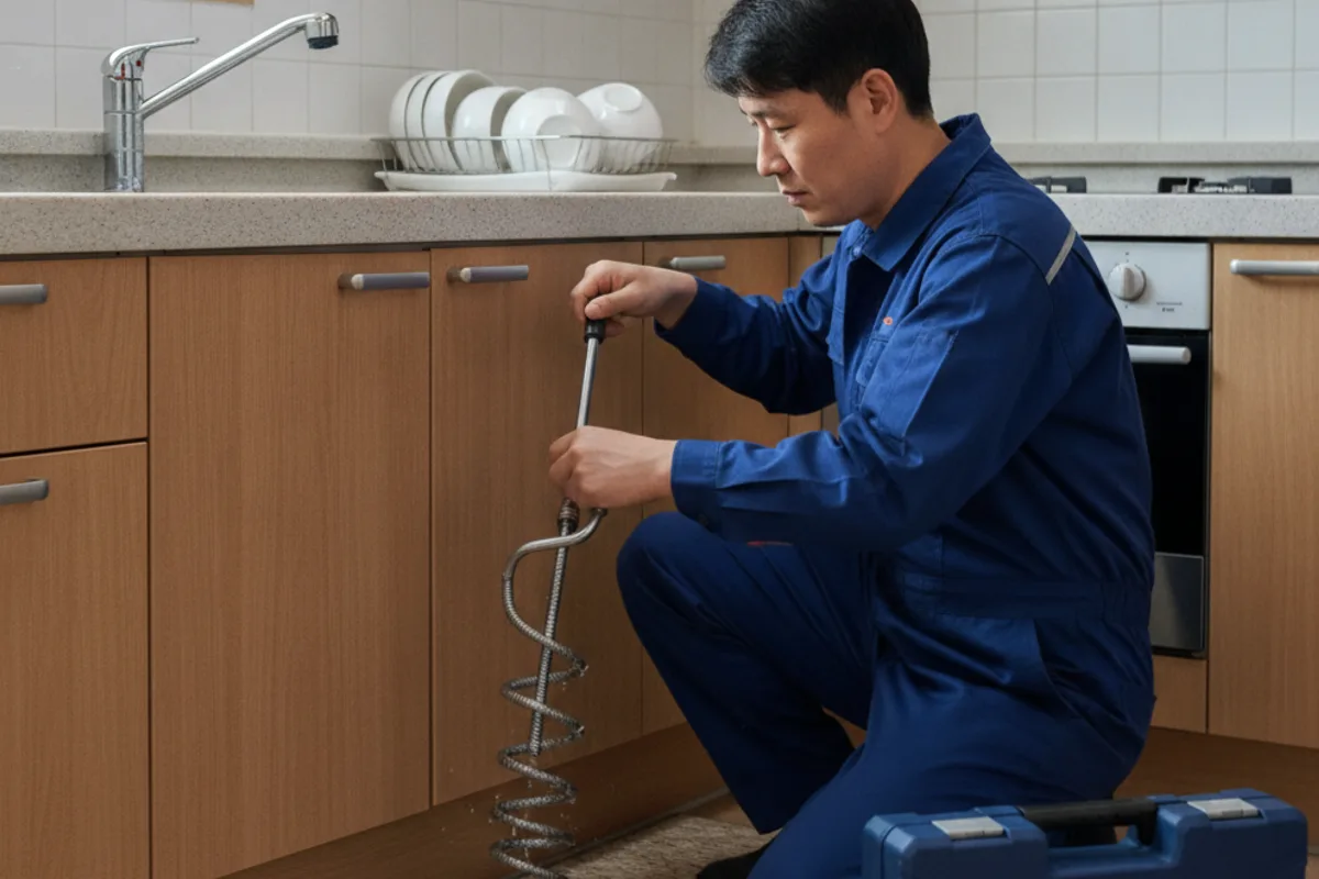 익산시 모현동 싱크대막힘 씽크대청소 작업 완료 후 정상 배수 확인 (30분)