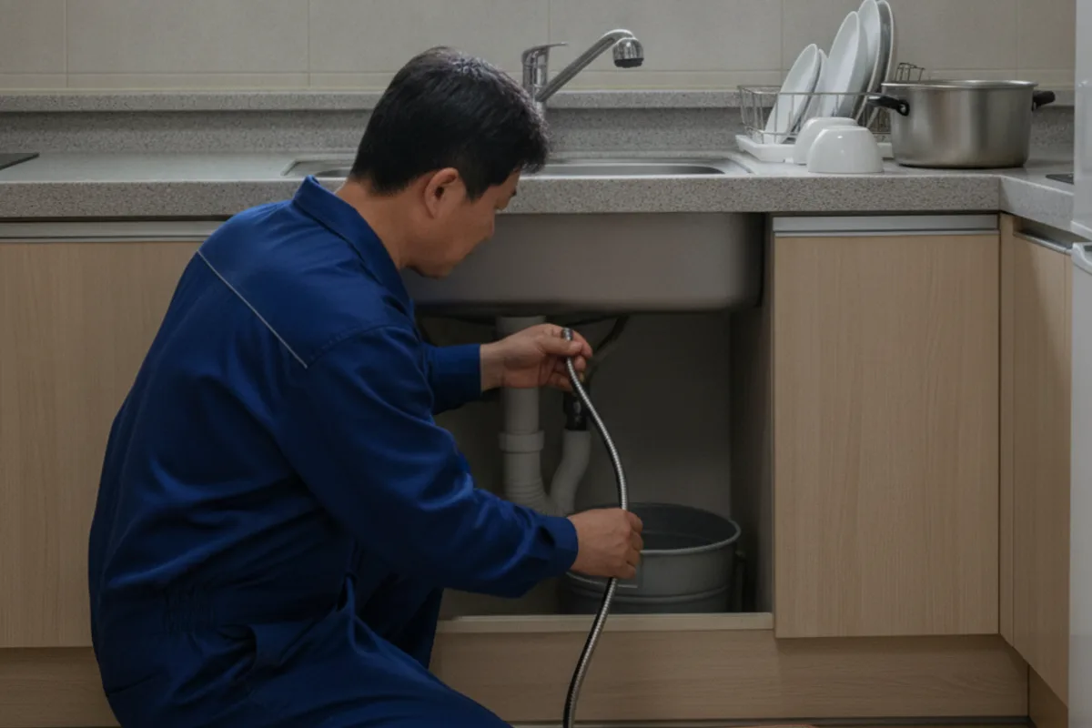 익산시 신동 싱크대막힘 싱크대물안빠짐 작업 전 배관 상태 진단 (신동싱크대수리)