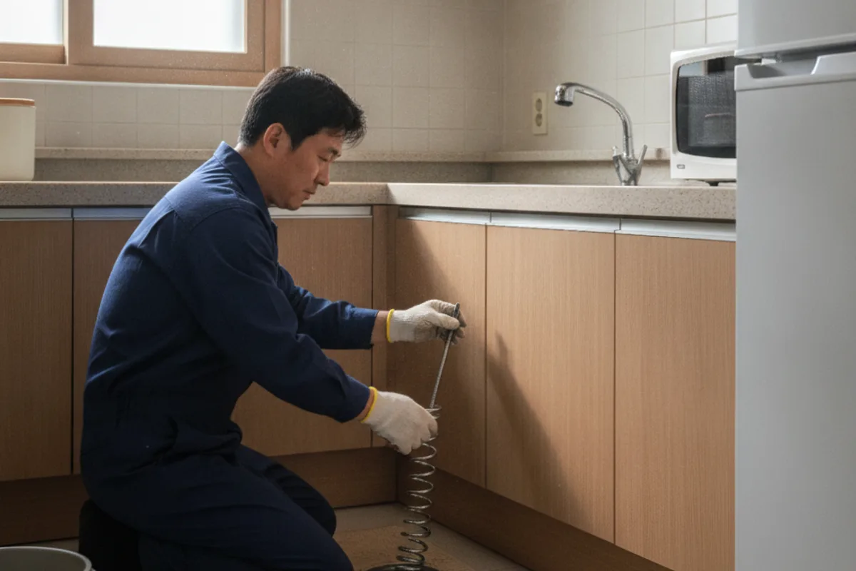 익산시 신동 싱크대막힘 싱크대저렴한곳 작업 전 배관 상태 진단 (15년)