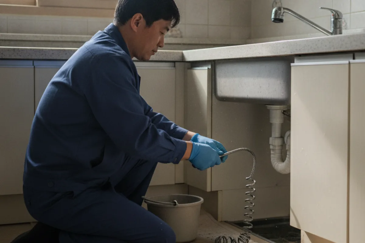 익산시 팔봉동 싱크대막힘 싱크대잘하는곳 작업 완료 후 정상 배수 확인 (싱크대긴급)