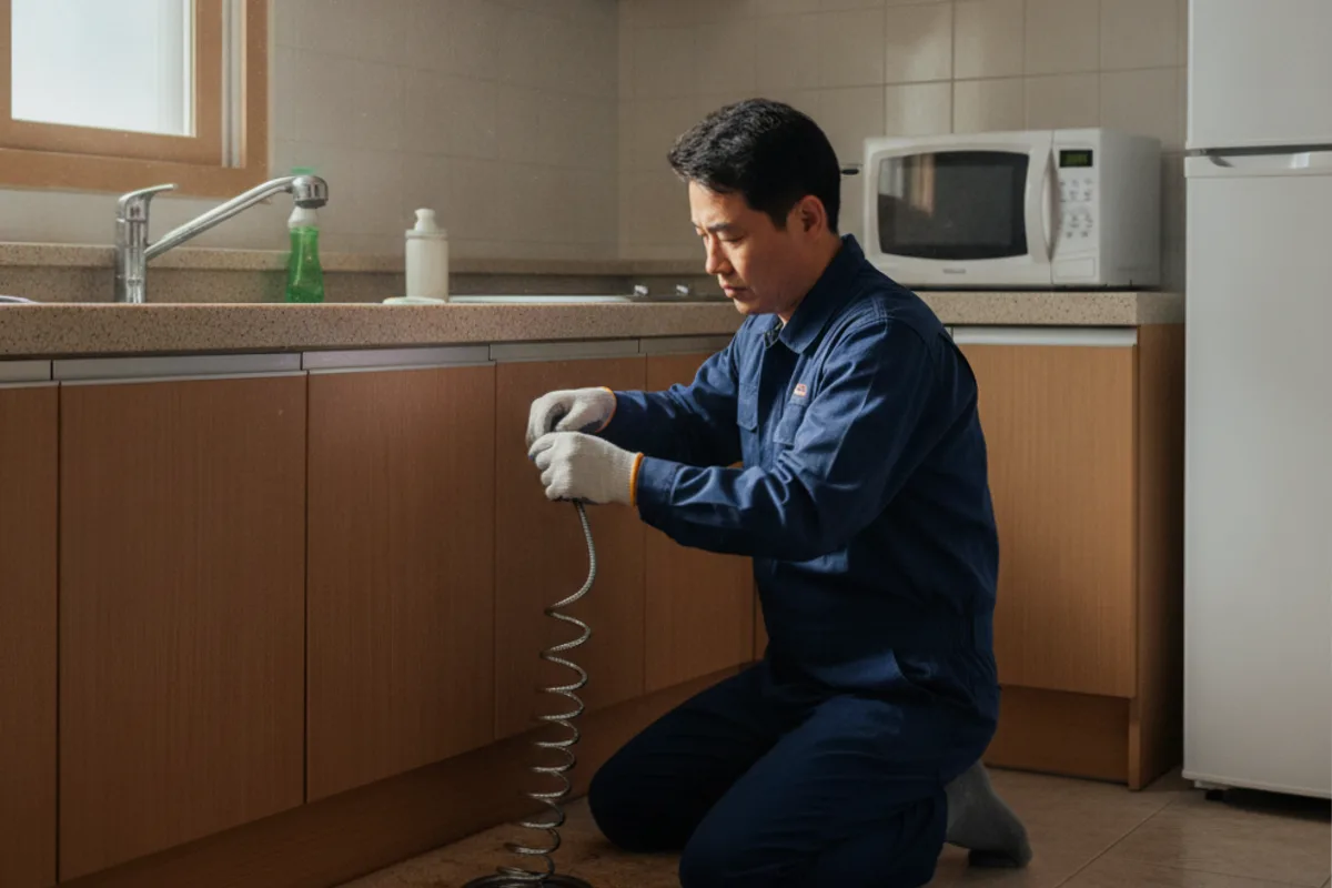 장수군 싱크대막힘 씽크대막힘 작업 전 배관 상태 진단 (15년)