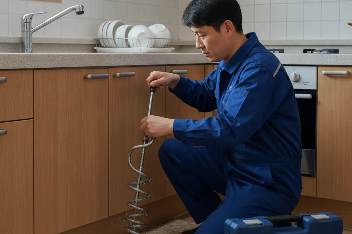 장수군 싱크대막힘 싱크대뚫는비용 작업 완료 후 정상 배수 확인 (장수싱크대역류)