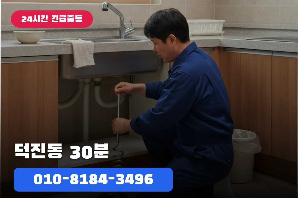 덕진동 식당 싱크대막혔을때 30분 출장 AS 보장 시공기
