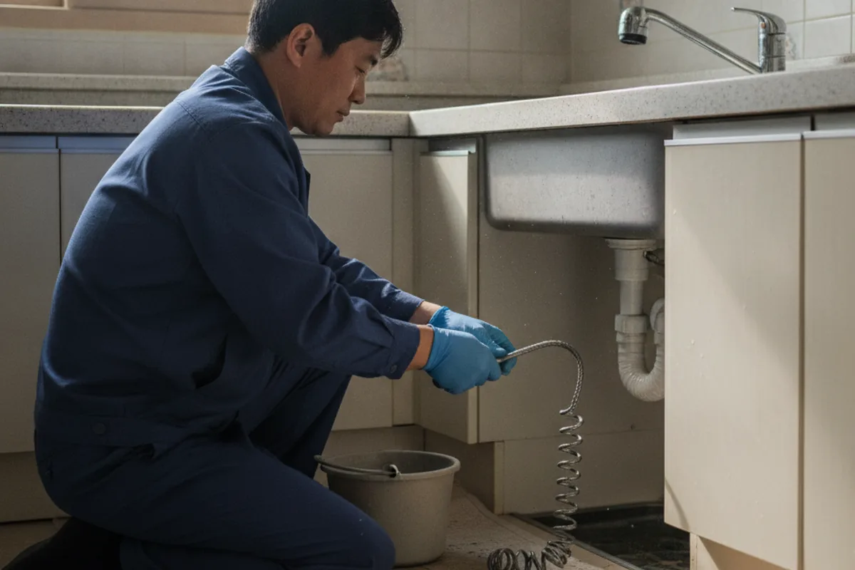 전주시 삼천동 싱크대막힘 싱크대막혔을때 작업 전 배관 상태 진단 (삼천동싱크대뚫기가격)