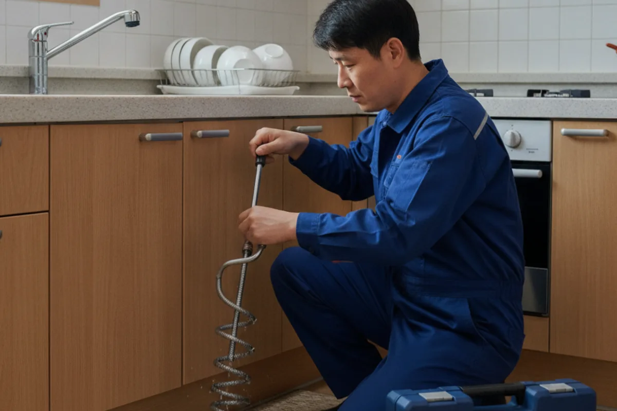 전주시 삼천동 싱크대막힘 싱크대막혔을때 전문 장비 투입 작업 중 (삼천동싱크대뚫기가격)