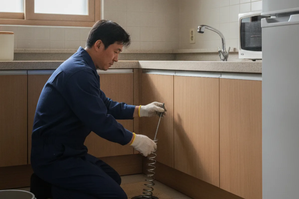 전주시 송천동 싱크대막힘 싱크대뚫는데얼마 전문 장비 투입 작업 중 (송천동싱크대냄새)