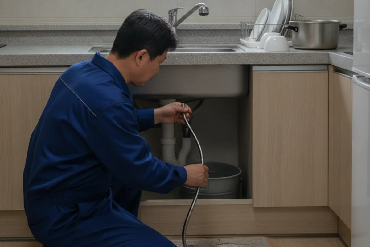 전주시 효자동 싱크대막힘 씽크대냄새 작업 전 배관 상태 진단 (효자동싱크대냄새제거)