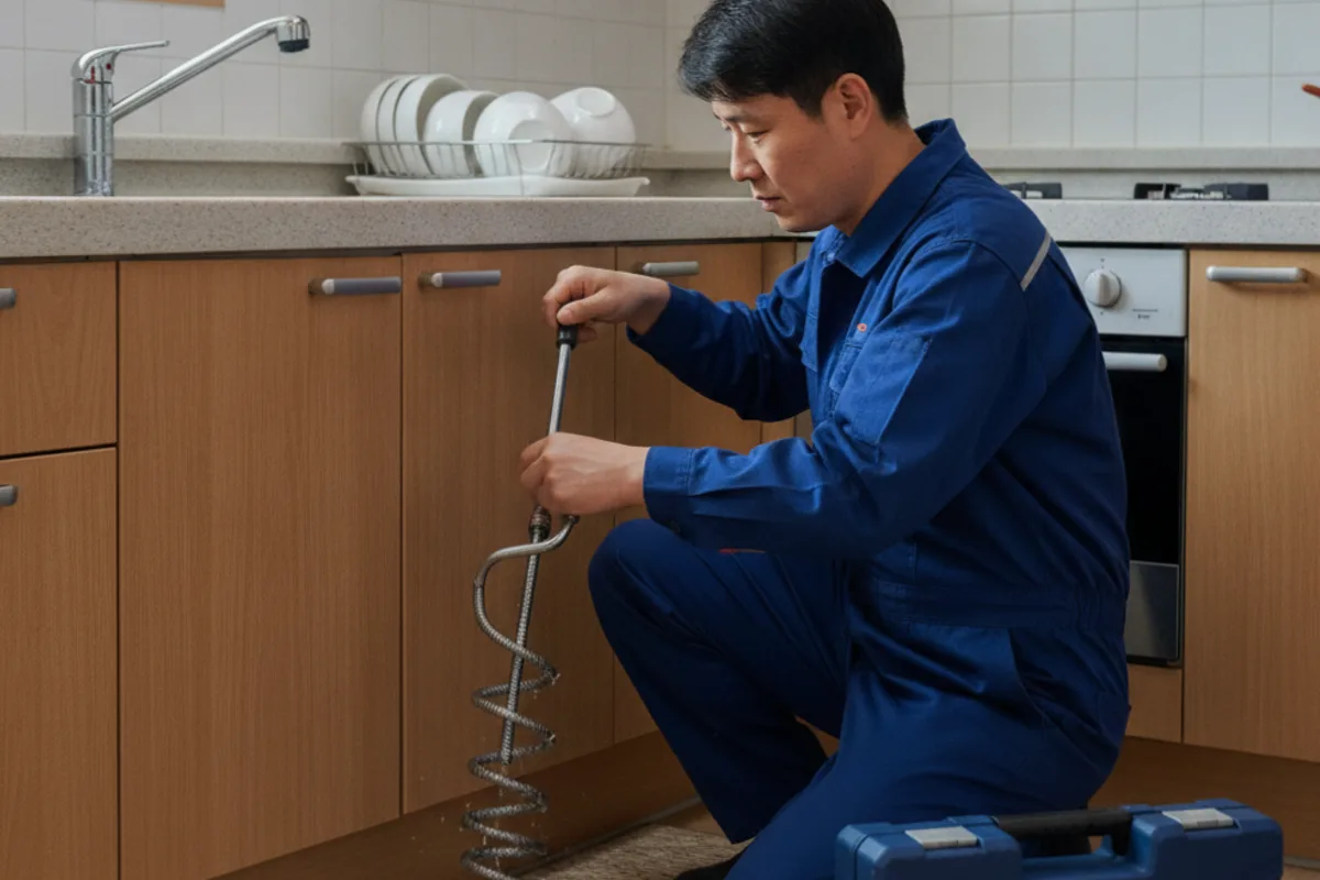 전주시 효자동 싱크대막힘 주방배수구막힘 전문 장비 투입 작업 중 (30분)
