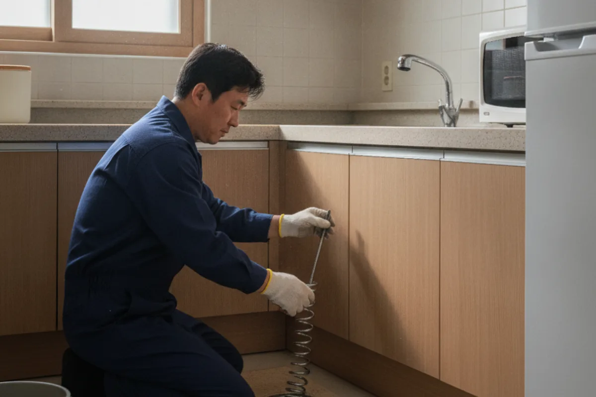 전주시 효자동 싱크대막힘 싱크대뚫는곳 전문 장비 투입 작업 중 (효자동싱크대막힘업체)