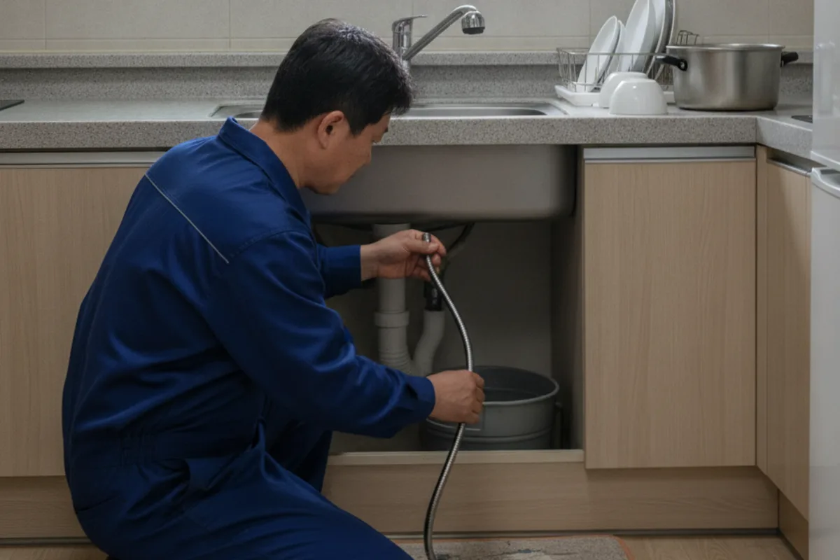 전주시 효자동 싱크대막힘 싱크대잘하는곳 전문 장비 투입 작업 중 (30분)