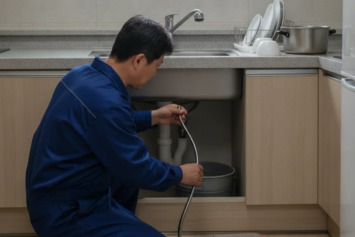 전주시 효자동 싱크대막힘 싱크대추천업체 전문 장비 투입 작업 중 (30분)