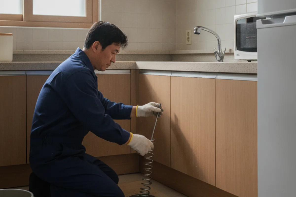 전주시 효자동 싱크대막힘 싱크대추천업체 전문 장비 투입 작업 중 (효자동싱크대저렴한곳)