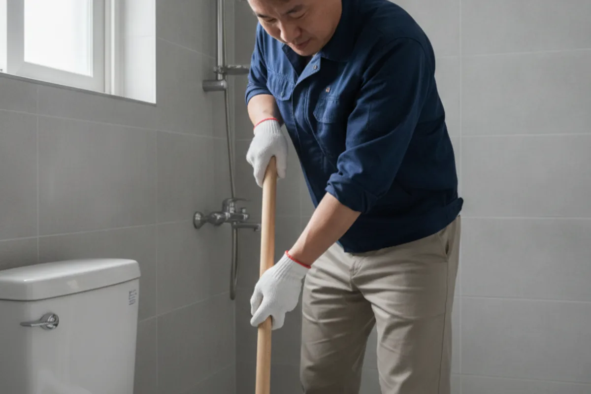 익산시 영등동 변기막힘 변기저렴한곳 작업 완료 후 정상 배수 확인 (영등동긴급변기막힘)