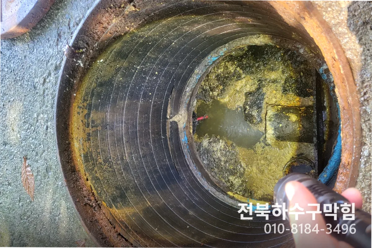 전주시 송천동 변기막힘 전문 장비 투입 작업 중 (변기뚫음)